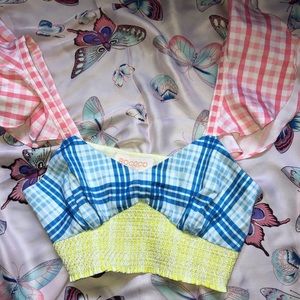 RETRO VINTAGE GINHAM CROP BLOUSE